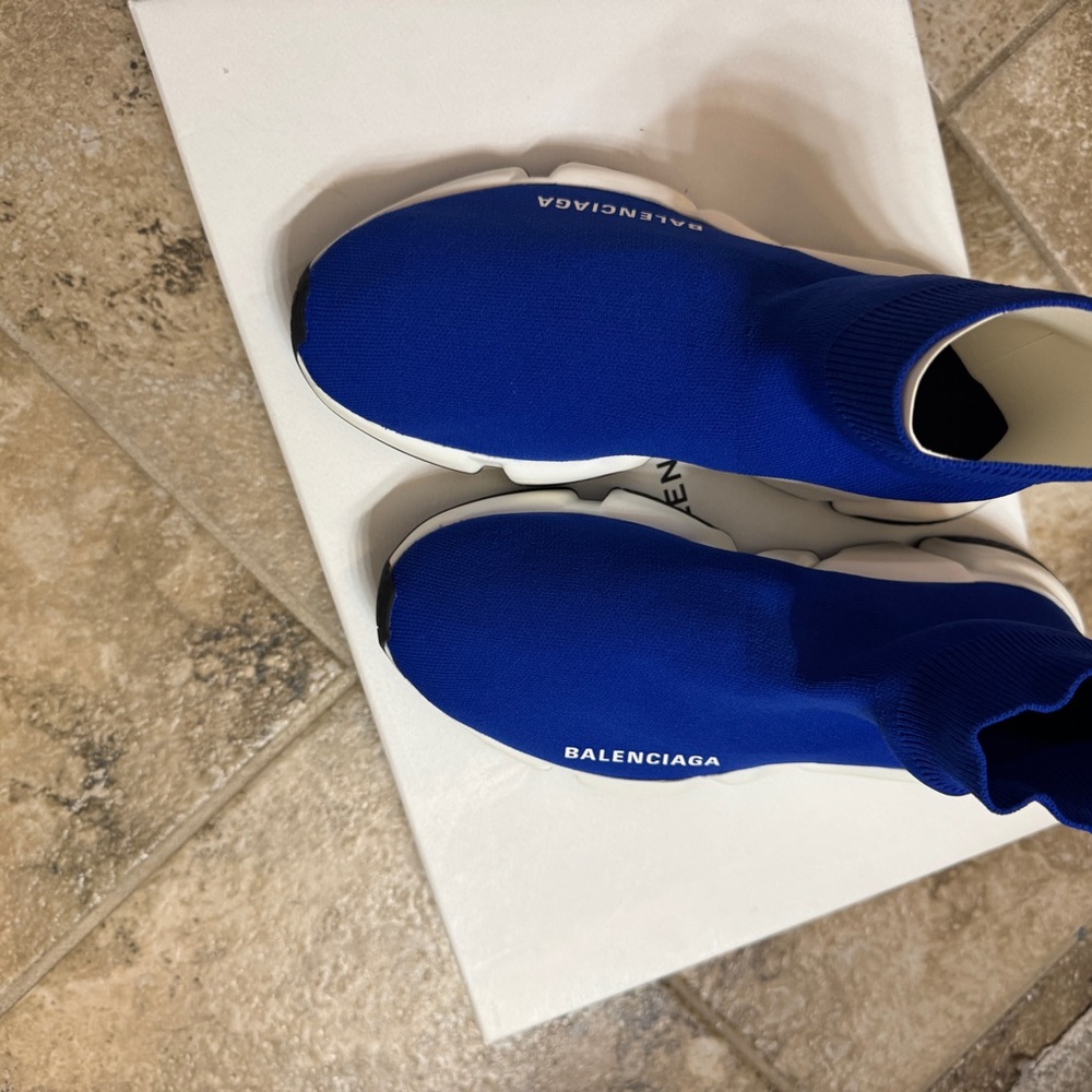 Balenciaga Royal Blue Knit Sneakers